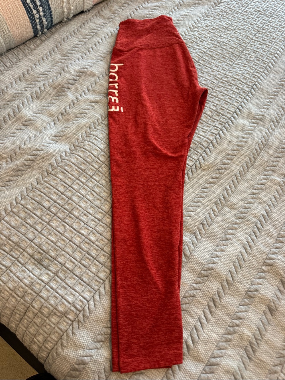 Beyond Yoga Red Heather Logo Leggings